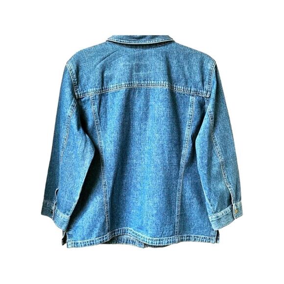 Liz Claiborne Emma James Plus Size Embroidery Floral Shirt, Jacket - Picture 8 of 13